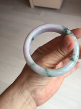 Load image into Gallery viewer, 54.4mm certified 100% natural Type A light purple with sunny green flying flowers jadeite jade bangle BL105-8717