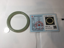 Load image into Gallery viewer, 56.2mm Certified 100% Natural icy watery light green/yellow round cut nephrite jade bangle HN32-3597