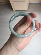 Load image into Gallery viewer, 54.9mm Certificated light green/purple with green floating flowers jadeite jade bangle S84-7072