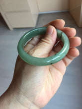 Load image into Gallery viewer, 52.4mm Certified Type A 100% Natural Oily Dark Green Gray Black(油青) Oval Jadeite Jade Bangle PH260-7132
