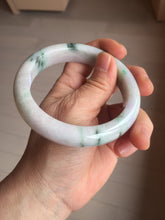 Load image into Gallery viewer, 60.5mm certified type A 100% Natural sunny green/purple chubby Jadeite jade bangle PH188-1255