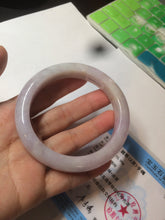 Load image into Gallery viewer, 59.8mm Certified Type A 100% Natural white/purple/pink jadeite Jade bangle BK2-8361