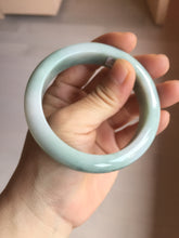 Load image into Gallery viewer, 56.3mm certified 100% natural type A light green white chubby jadeite jade bangle BQ62-6872