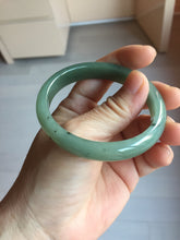 Load image into Gallery viewer, 52.4mm Certified Type A 100% Natural Oily Dark Green Gray Black(油青) Oval Jadeite Jade Bangle PH260-7132