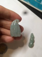 Load image into Gallery viewer, 100% Natural type A dark green/gray Jadeite Jade bamboo shoot/lotus pod/Four Seasons Fortune Bean pendant AX31