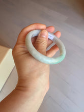 Load image into Gallery viewer, 55.2mm Certified Type A 100% Natural sunny green/light purple Jadeite Jade bangle BM27-0795