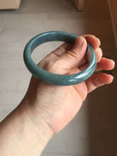 Load image into Gallery viewer, 61mm Certified Type A 100% Natural deep sea dark green/blue/gray/black Guatemala Jadeite bangle PB113-6424