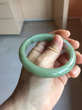 Load image into Gallery viewer, 58.4mm Certified Type A 100% Natural Oily Dark Green Gray Black(油青) Jadeite Jade Bangle PH259-7141