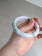 Load image into Gallery viewer, 54.4mm certified 100% natural Type A light purple with sunny green flying flowers jadeite jade bangle BL105-8717