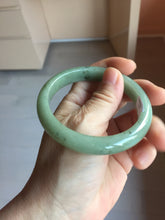 Load image into Gallery viewer, 58.4mm Certified Type A 100% Natural Oily Dark Green Gray Black(油青) Jadeite Jade Bangle PH259-7141