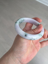 Load image into Gallery viewer, 54.4mm certified 100% natural Type A light purple with sunny green flying flowers jadeite jade bangle BL105-8717