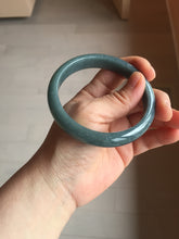 Load image into Gallery viewer, 61mm Certified Type A 100% Natural deep sea dark green/blue/gray/black Guatemala Jadeite bangle PB113-6424