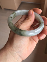 Load image into Gallery viewer, 57.7mm certified Type A 100% Natural dark green brown white with floating seaweed Jadeite Jade bangle BS24-7692