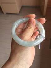 Load image into Gallery viewer, 54.5mm 100% natural type A icy watery light green/brown/black ice river with seaweed jadeite jade bangle Y154-5248