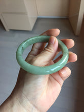 Load image into Gallery viewer, 58.4mm Certified Type A 100% Natural Oily Dark Green Gray Black(油青) Jadeite Jade Bangle PH259-7141