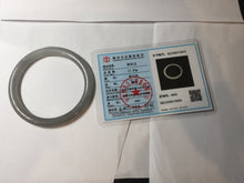Load image into Gallery viewer, 53.2mm Certified 100% Natural gray black(灰冰) flat round cut nephrite jade bangle HN33-9075