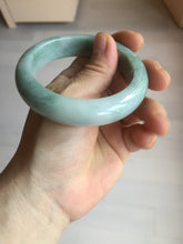 Load image into Gallery viewer, 56.3mm certified 100% natural type A light green white chubby jadeite jade bangle BQ62-6872