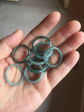 Load image into Gallery viewer, 20.2mm size 10 1/2 100% natural type A icy watery green/blue Guatemala jadeite jade band ring group PJ35