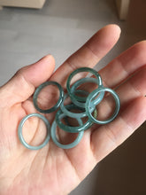 Load image into Gallery viewer, 20.2mm size 10 1/2 100% natural type A icy watery green/blue Guatemala jadeite jade band ring group PJ35