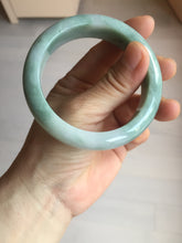 Load image into Gallery viewer, 56.3mm certified 100% natural type A light green white chubby jadeite jade bangle BQ62-6872
