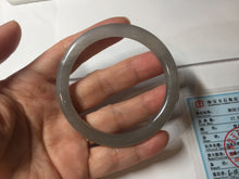Load image into Gallery viewer, 53.2mm Certified 100% Natural gray black(灰冰) flat round cut nephrite jade bangle HN33-9075