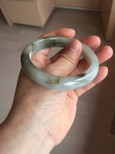 Load image into Gallery viewer, 57.7mm certified Type A 100% Natural dark green brown white with floating seaweed Jadeite Jade bangle BS24-7692