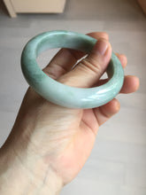 Load image into Gallery viewer, 56.3mm certified 100% natural type A light green white chubby jadeite jade bangle BQ62-6872