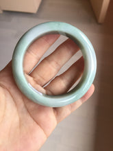 Load image into Gallery viewer, 56.3mm certified 100% natural type A light green white chubby jadeite jade bangle BQ62-6872