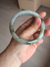 Load image into Gallery viewer, 57.7mm certified Type A 100% Natural dark green brown white with floating seaweed Jadeite Jade bangle BS24-7692