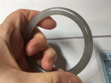 Load image into Gallery viewer, 53.2mm Certified 100% Natural gray black(灰冰) flat round cut nephrite jade bangle HN33-9075