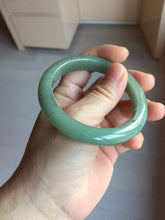 Load image into Gallery viewer, 卖了 55mm Certified Type A 100% Natural Oily Dark Green Gray Black(油青) Jadeite Jade Bangle PH258-7155