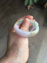 Load image into Gallery viewer, 47.5mm Certified Type A 100% Natural light green/purple/brown (Fu Lu Shou) oval Jadeite Jade bangle AT57-4197