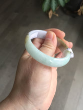 Load image into Gallery viewer, 47.5mm Certified Type A 100% Natural light green/purple/brown (Fu Lu Shou) oval Jadeite Jade bangle AT57-4197