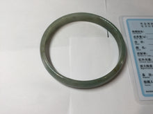 Load image into Gallery viewer, 70mm certified Type A 100% Natural dark green brown white plus size Jadeite Jade bangle BH231-0510