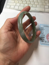 Load image into Gallery viewer, 70mm certified Type A 100% Natural dark green brown white plus size Jadeite Jade bangle BH231-0510