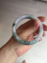 Load image into Gallery viewer, 55.9mm Certified 100% natural Type A light purple with sunny flying flowers jadeite jade bangle BL106-8719