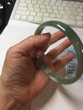 Load image into Gallery viewer, 70mm certified Type A 100% Natural dark green brown white plus size Jadeite Jade bangle BH231-0510