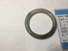 Load image into Gallery viewer, 51.1mm certified 100% natural Type A dark green yellow gray round cut jadeite jade bangle H163-6011