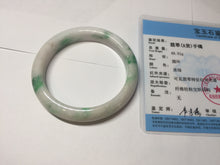 Load image into Gallery viewer, 57mm Certified Type A 100% Natural sunny green/white(白底青) Jadeite Jade bangle AY91-2805