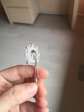 Load image into Gallery viewer, 100% natural Type A sunny green red white Jadeite Bead flower hair clip PD167