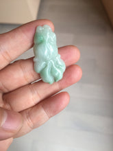 Load image into Gallery viewer, 100% Natural clear sunny green gray jadeite jade golden fish Pendant group BP109