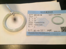 Load image into Gallery viewer, 58mm certified type A 100% Natural fresh light green/white slim jadeite jade bangle E80-0996