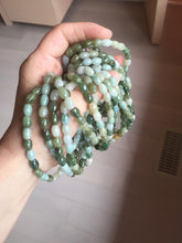 Load image into Gallery viewer, 100% natural type A dark green brown green white olive(Lulutong) jadeite jade beads bracelet group PB225