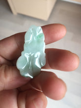 Load image into Gallery viewer, 100% Natural clear sunny green gray jadeite jade golden fish Pendant group BP109