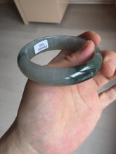 Load image into Gallery viewer, 53.7mm certificated Type A 100% Natural dark green gray black Jadeite Jade bangle S87-7052