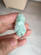 Load image into Gallery viewer, 100% Natural clear sunny green gray jadeite jade golden fish Pendant group BP109