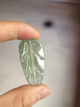 Load image into Gallery viewer, 100% natural type A icy watery light green/dark green jadeite jade leaf pendant group AZ100
