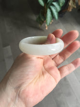 Load image into Gallery viewer, 47.5mm Certified Type A 100% Natural icy light green/white oval Jadeite Jade bangle Q61-6673