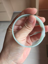 Load image into Gallery viewer, 51mm certified Type A 100% Natural light green thin style Jadeite jade bangle PJ129-0199