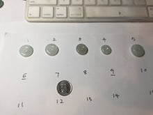 Load image into Gallery viewer, 13.4-16.6mm Type A 100% Natural icy watery light green white gray Jadeite Safety Guardian Button donuts pendant PF21 Add on item